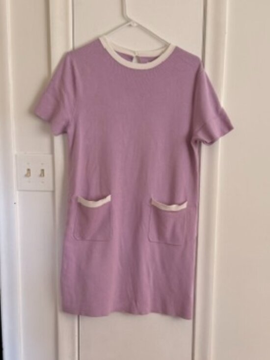 Amazon Dresses & Skirts - Wenrine Purple & White Shift Dress – Size Medium – Short Sleeve Workwear